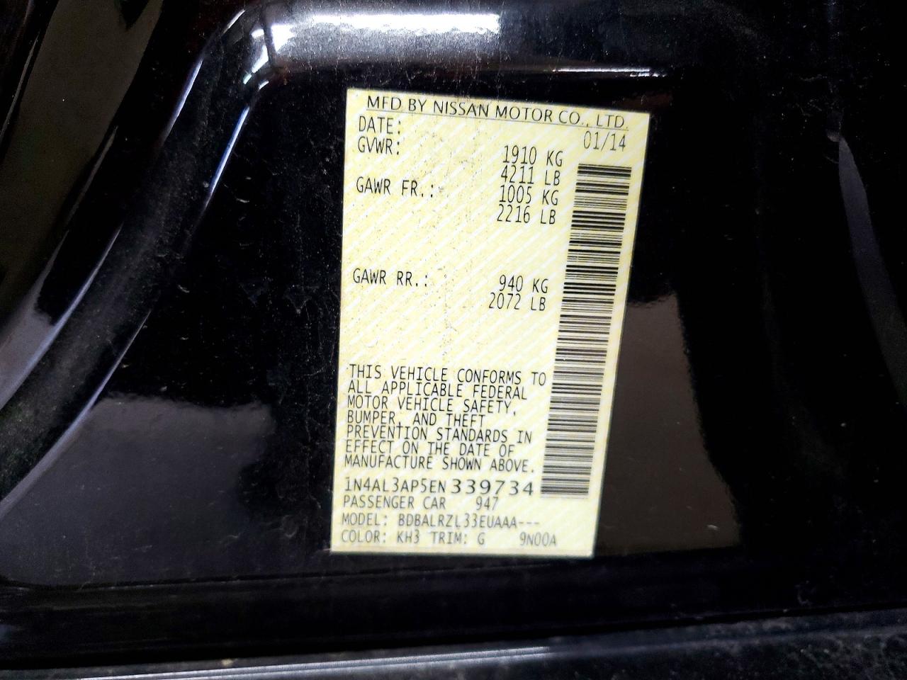 2014 NISSAN ALTIMA 2.5