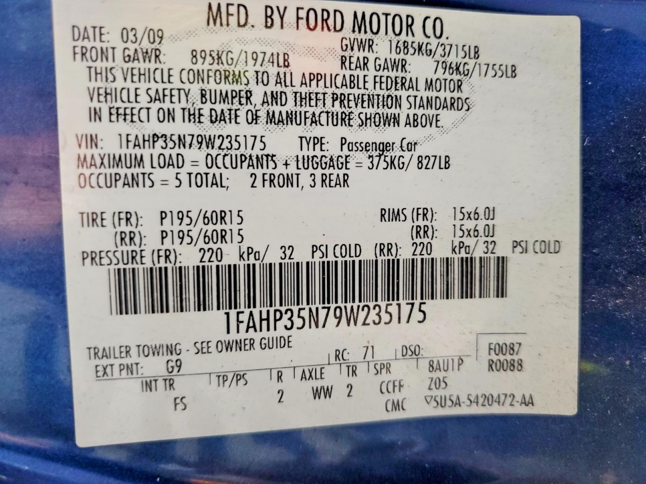2009 FORD FOCUS