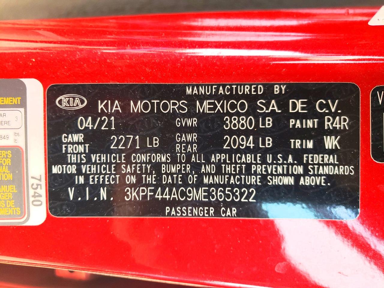 2021 KIA FORTE