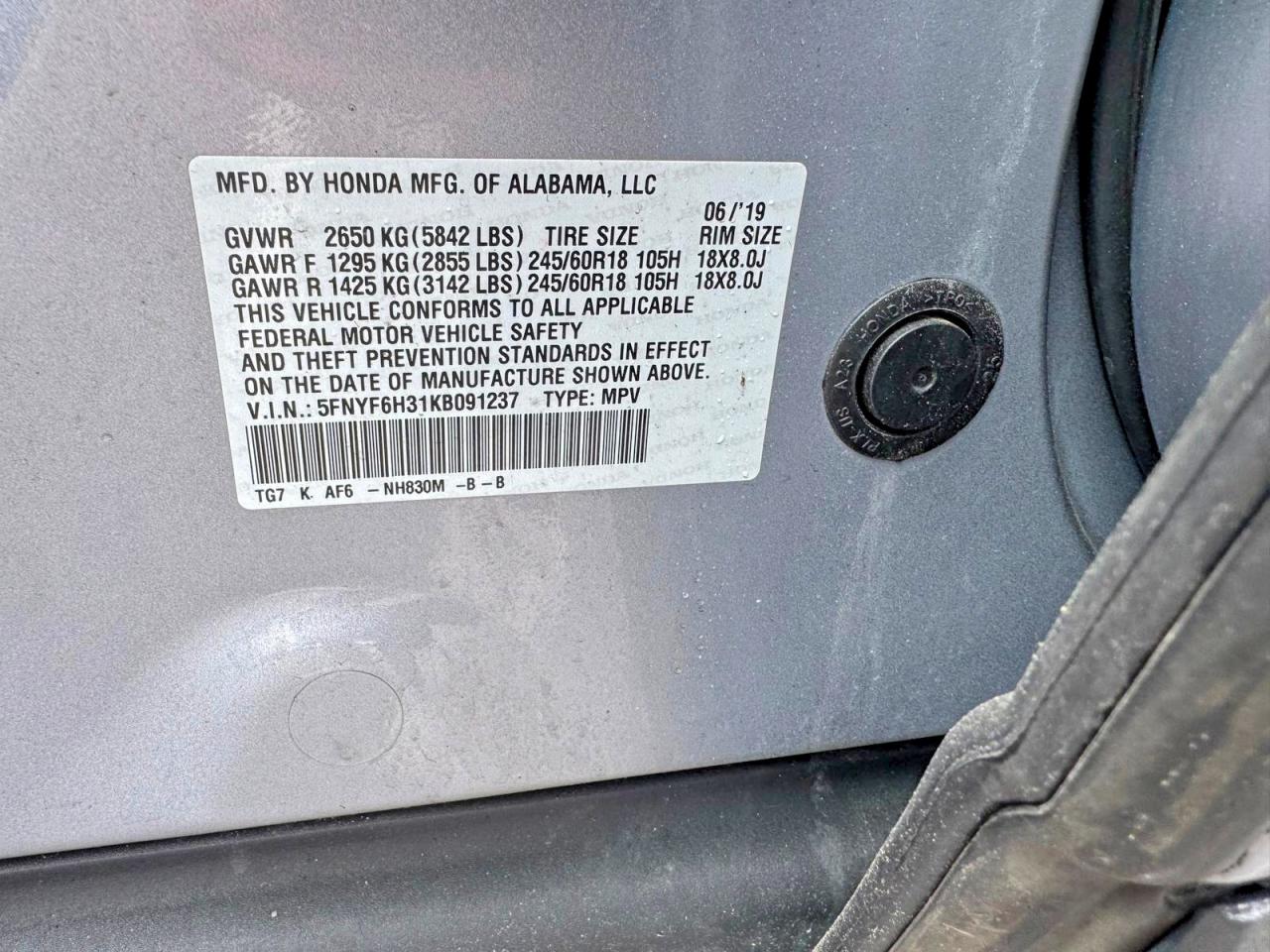 2019 HONDA PILOT