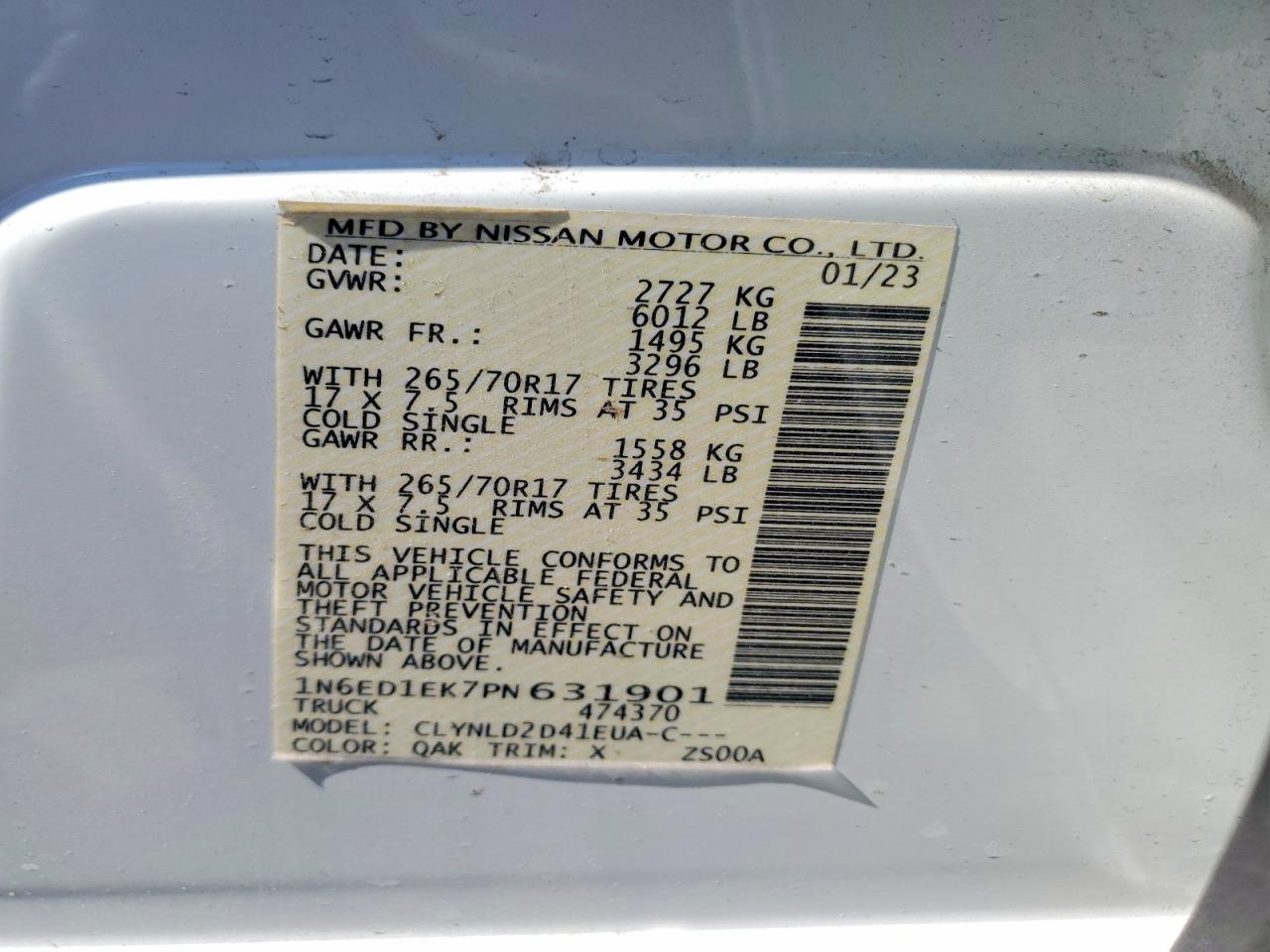 2023 NISSAN FRONTIER