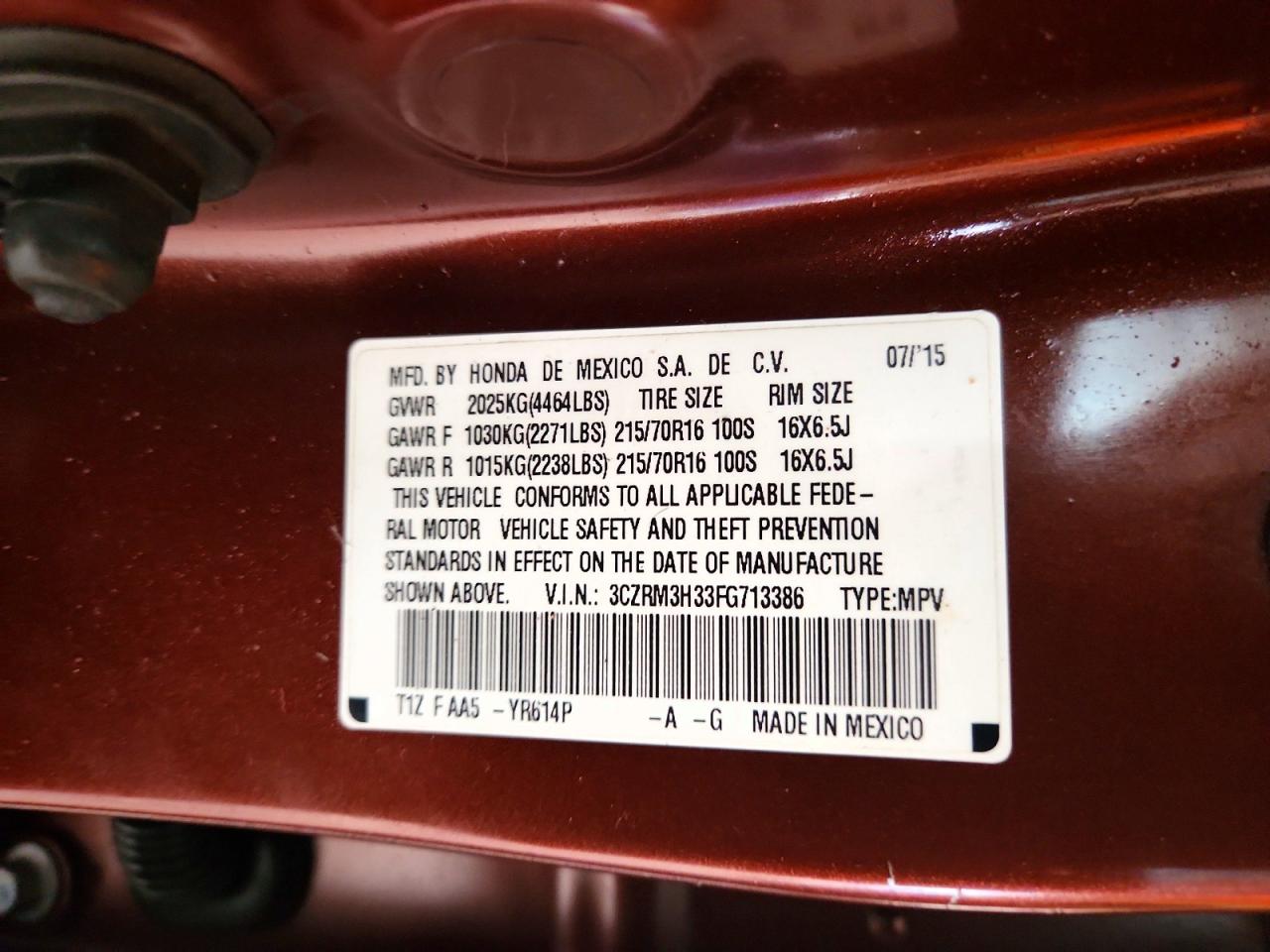 2015 HONDA CRV
