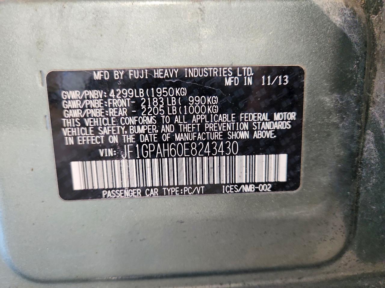 2014 SUBARU IMPREZA