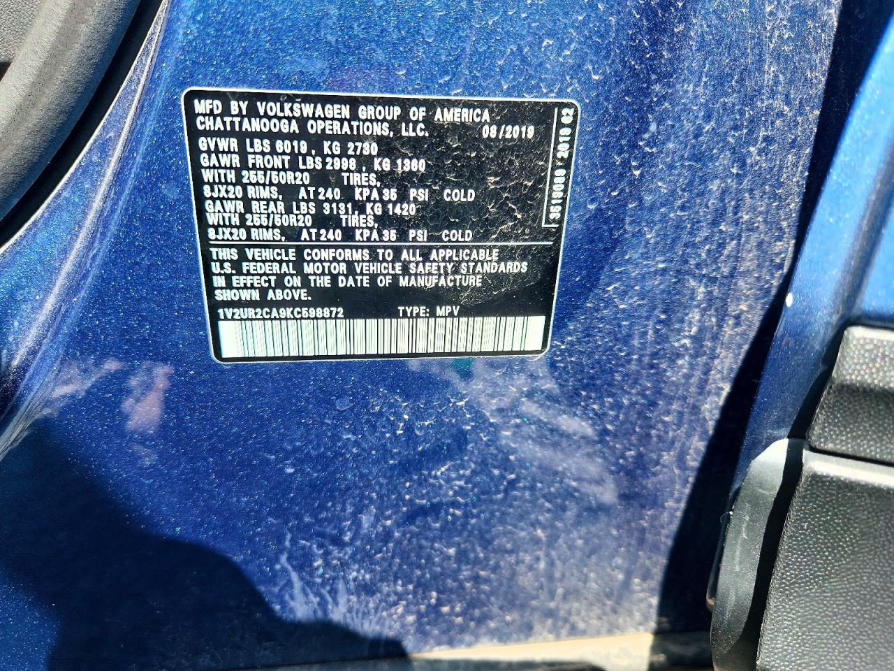 2019 VOLKSWAGEN ATLAS