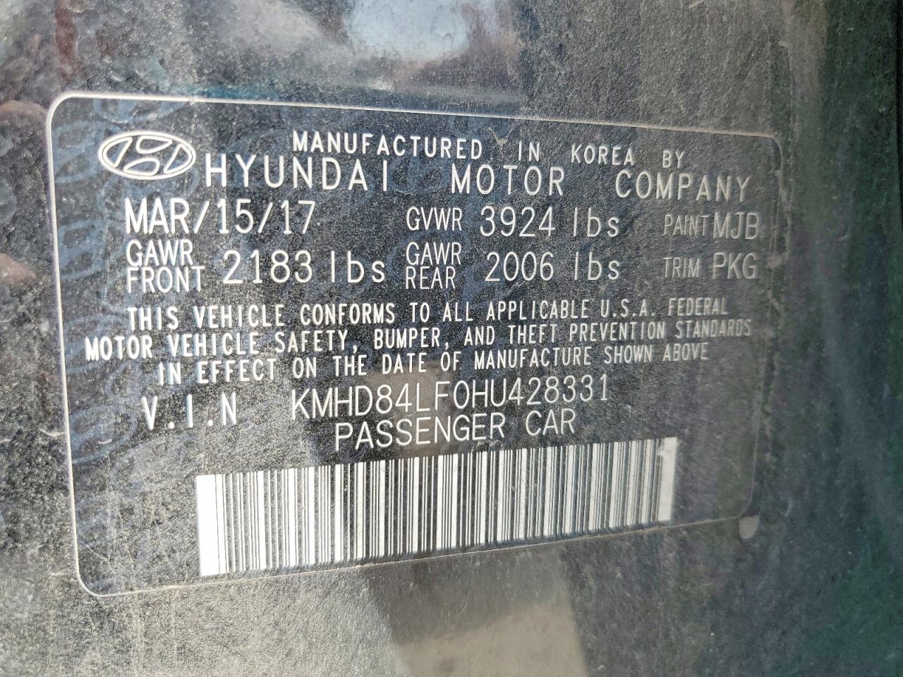 2017 HYUNDAI ELANTRA