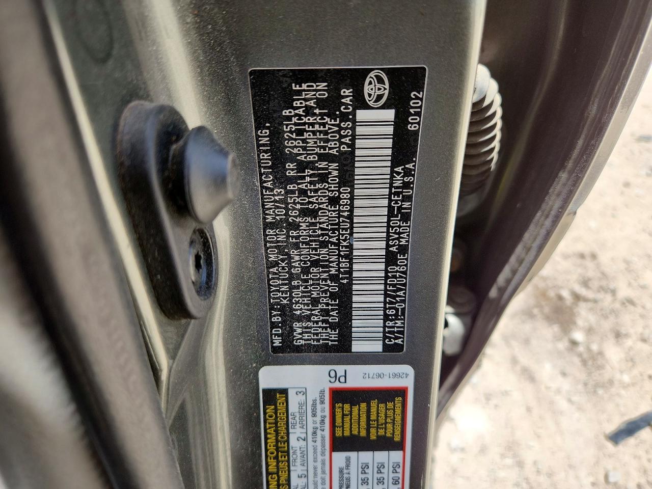 2014 TOYOTA CAMRY