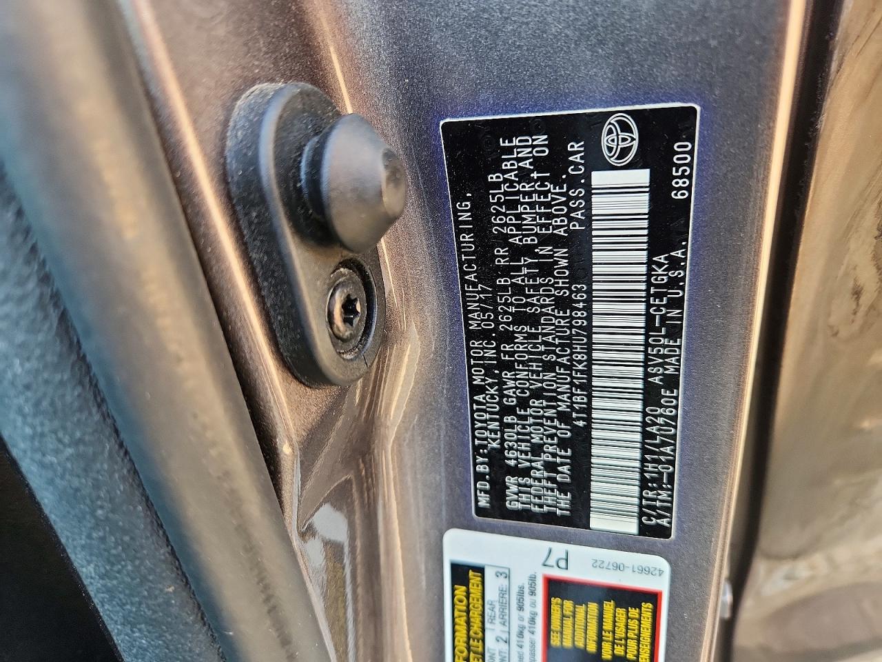 2017 TOYOTA CAMRY
