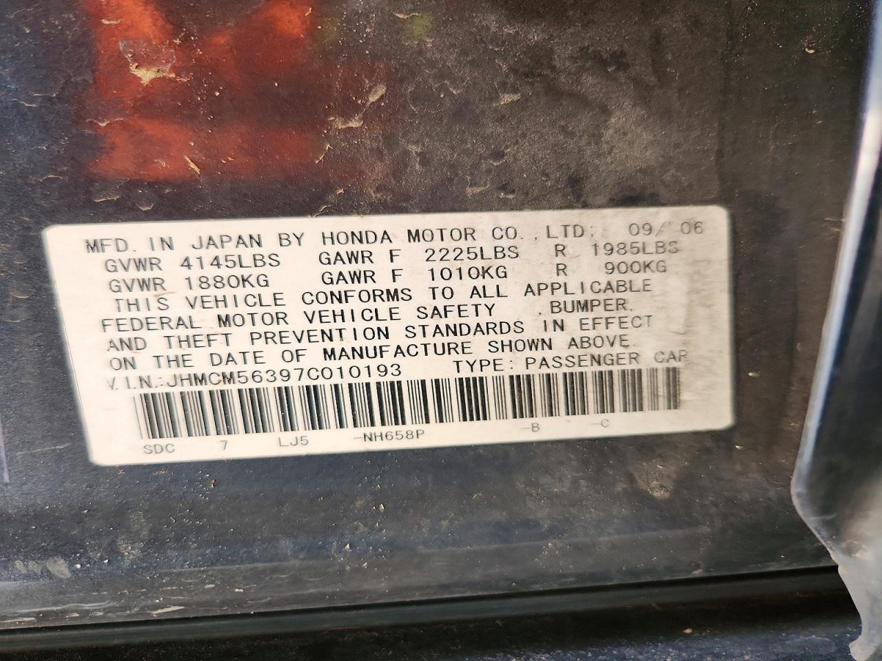 2007 HONDA ACCORD