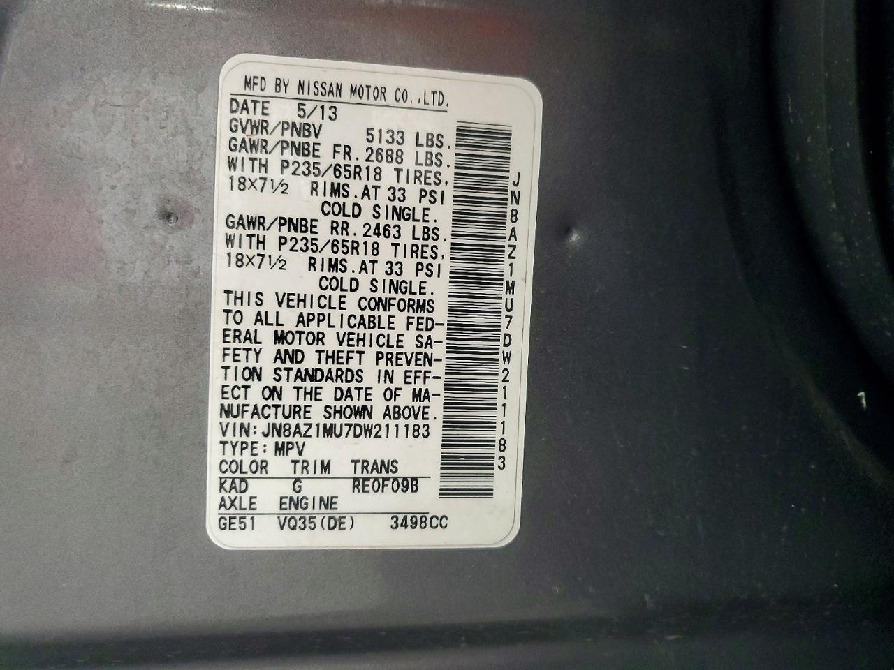 2013 NISSAN MURANO