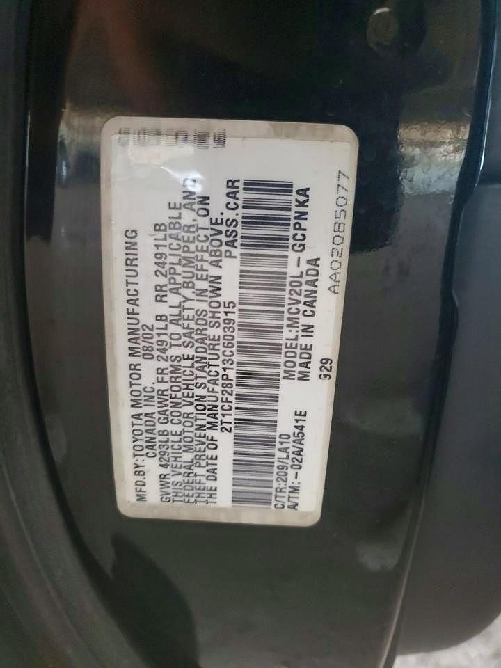2003 TOYOTA CAMRY SOLA