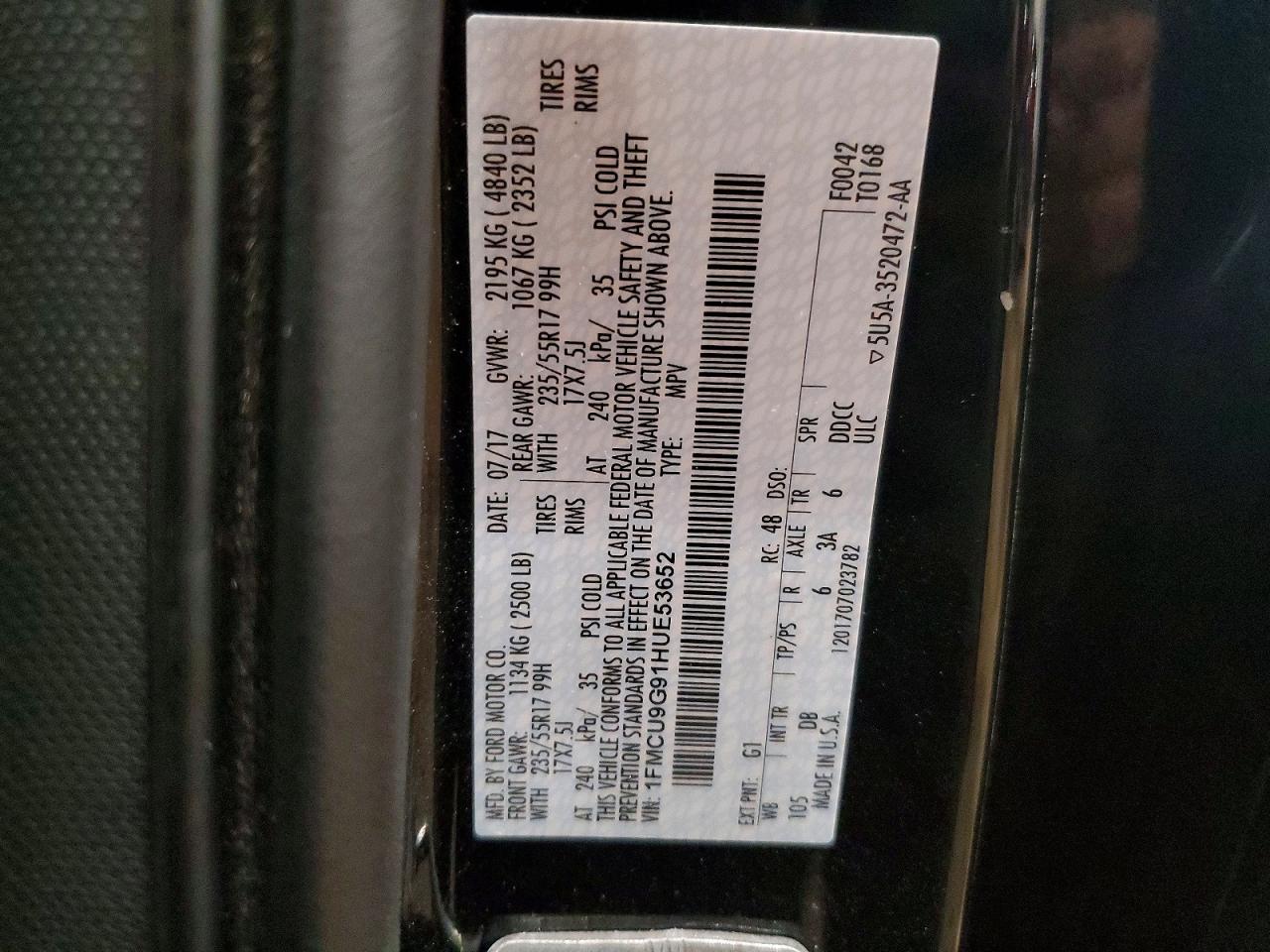 2017 FORD ESCAPE