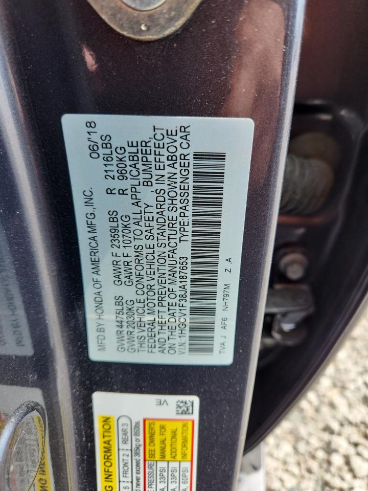 2018 HONDA ACCORD