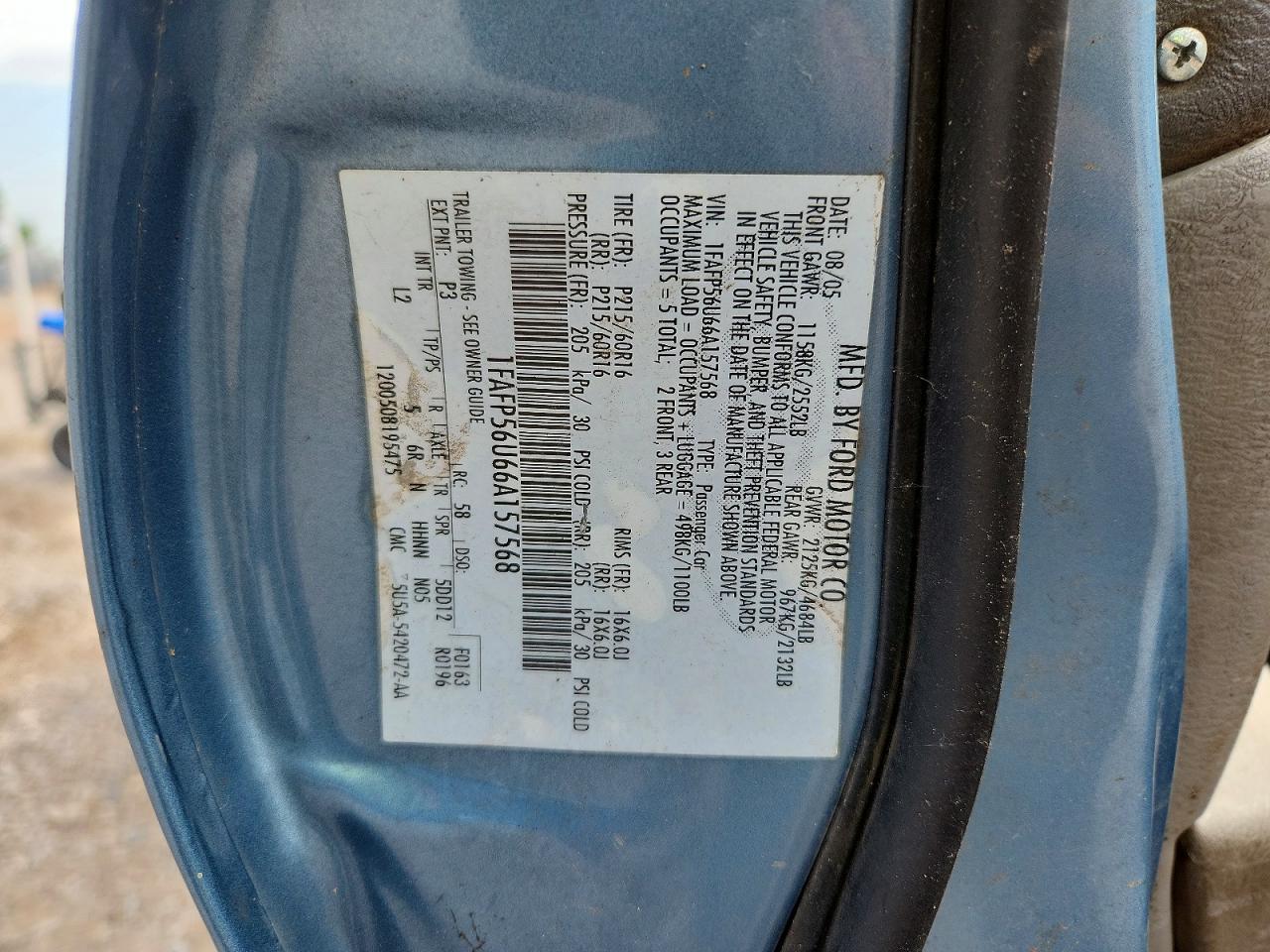 2006 FORD TAURUS
