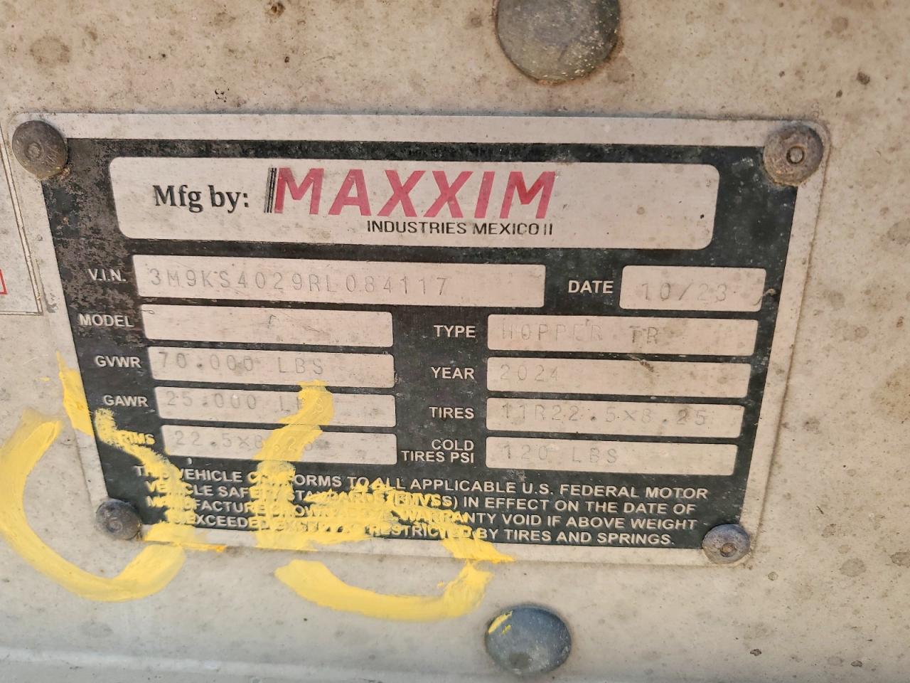 2024 MAXXIM UNKNOWN