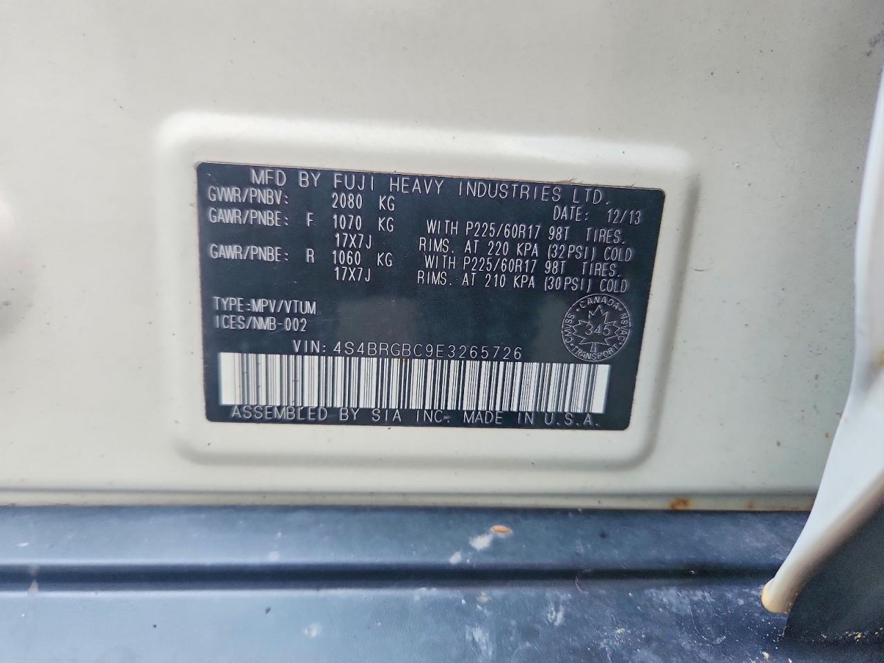 2014 SUBARU OUTBACK