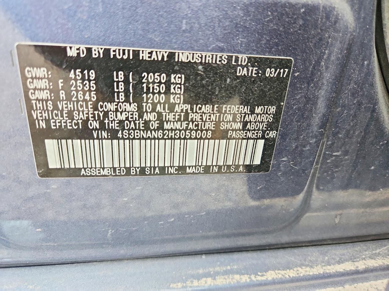 2017 SUBARU LEGACY