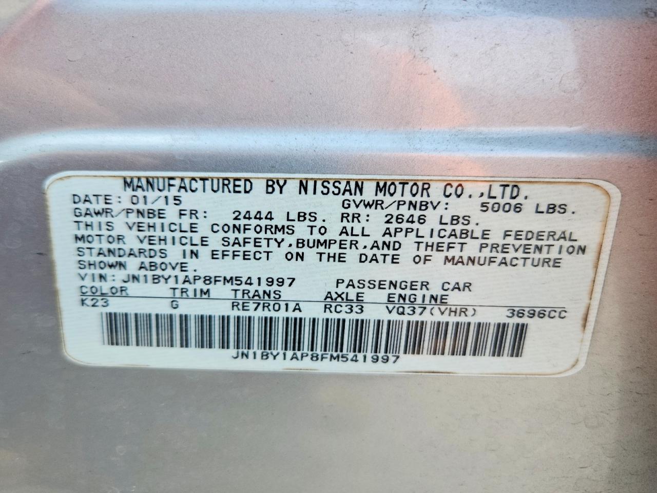 2015 INFINITI Q70