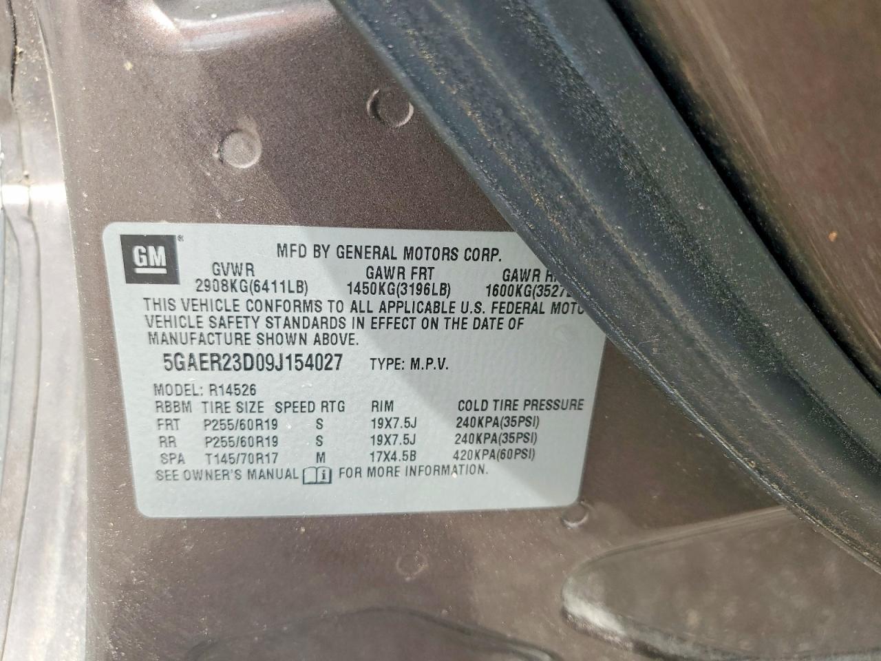 2009 BUICK ENCLAVE