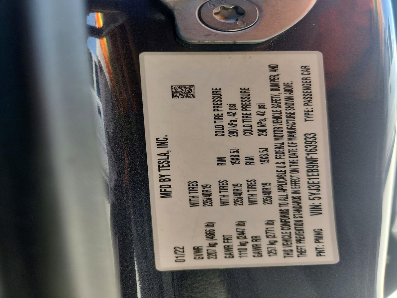 2022 TESLA MODEL 3