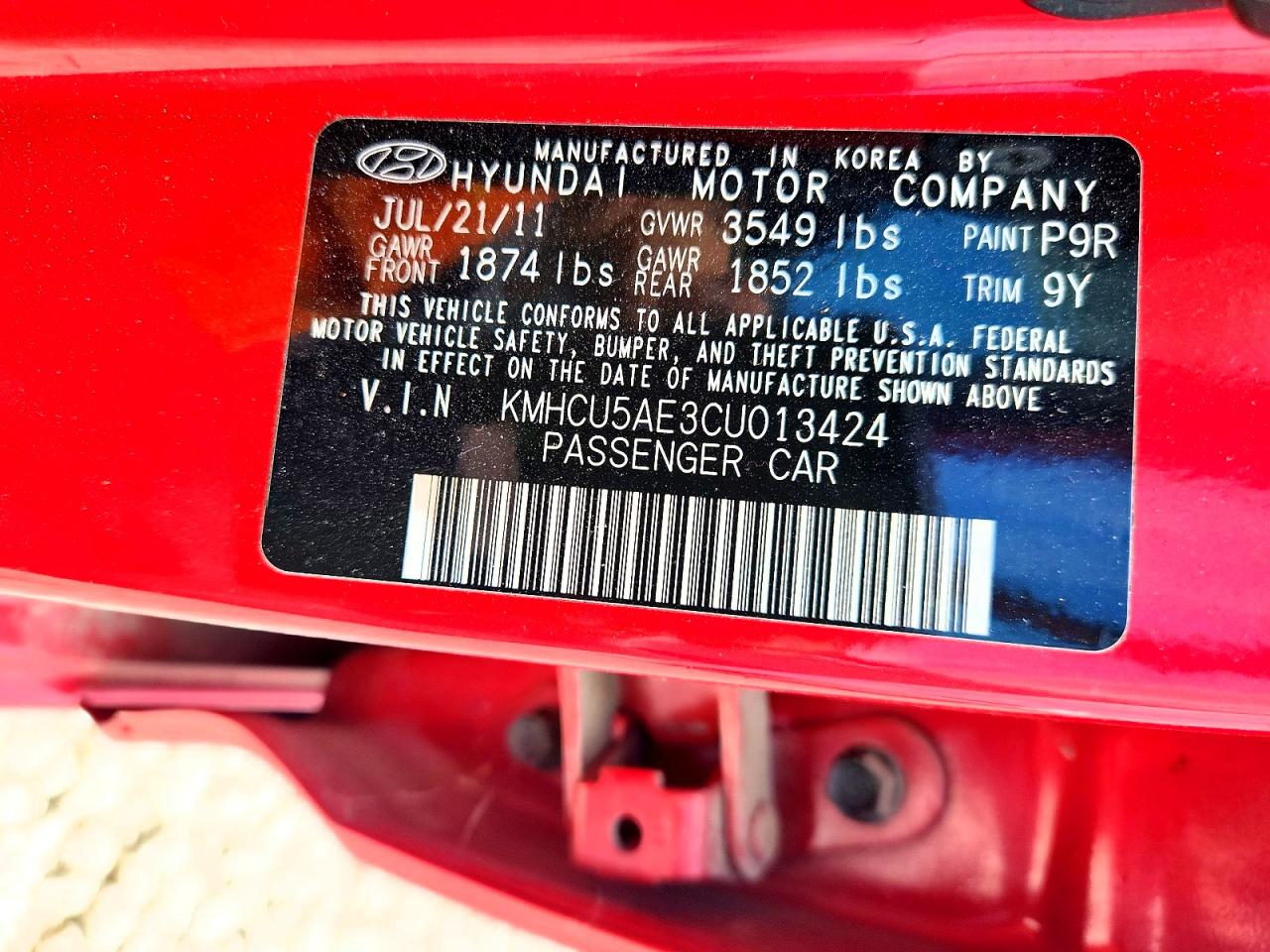2012 HYUNDAI ACCENT
