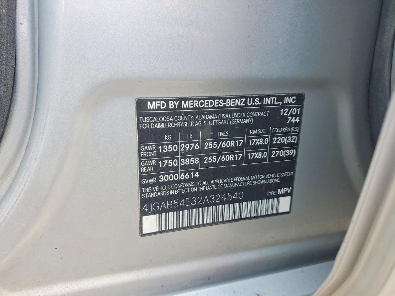 2002 MERCEDES-BENZ M-CLASS