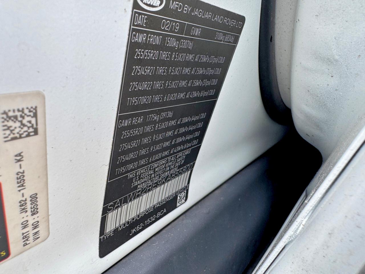 2019 LAND ROVER RANGEROVER