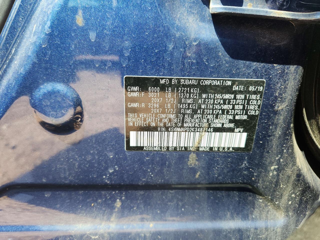 2019 SUBARU ASCENT