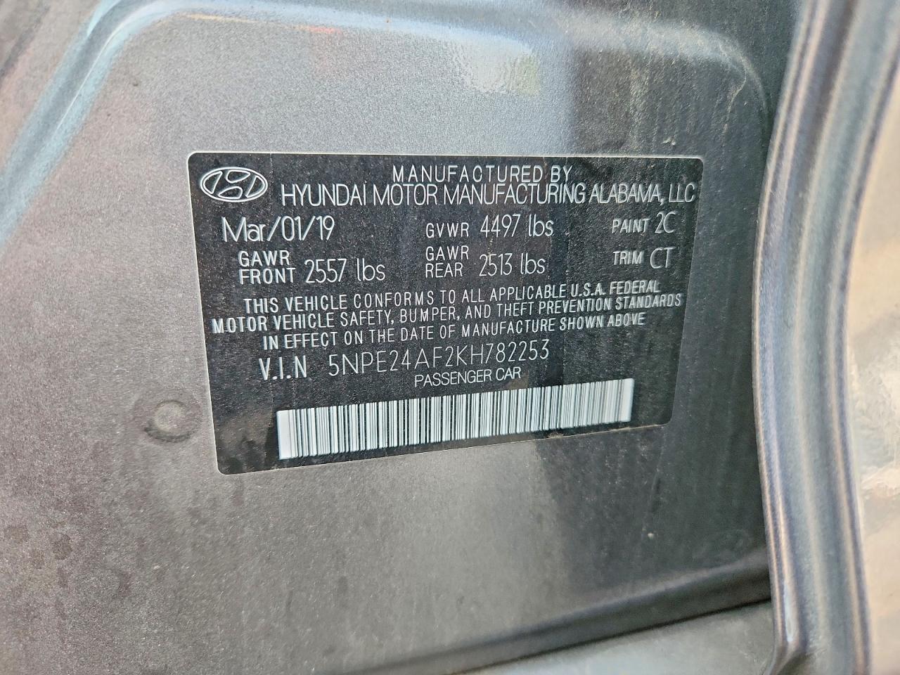 2019 HYUNDAI SONATA