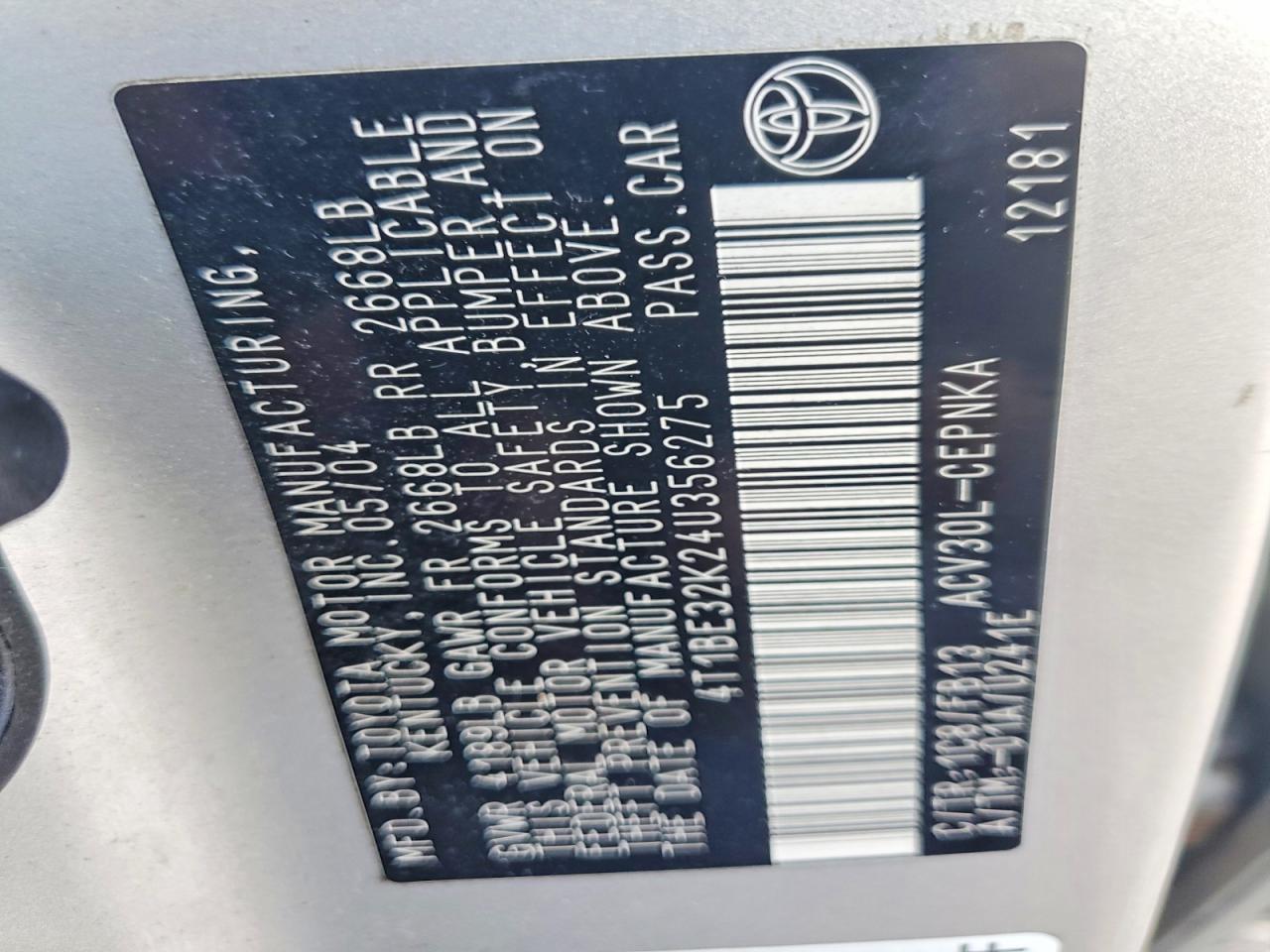 2004 TOYOTA CAMRY