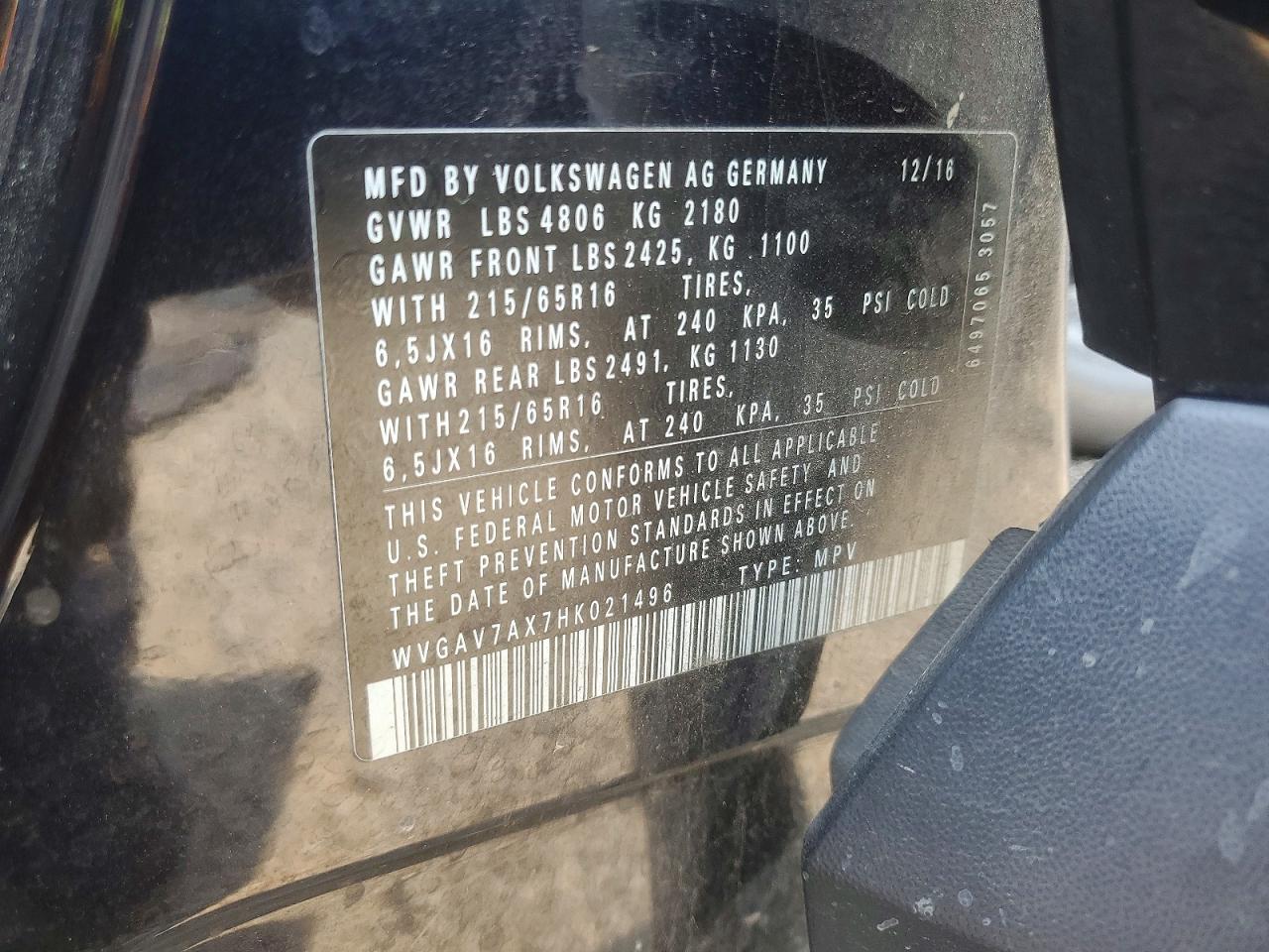2017 VOLKSWAGEN TIGUAN