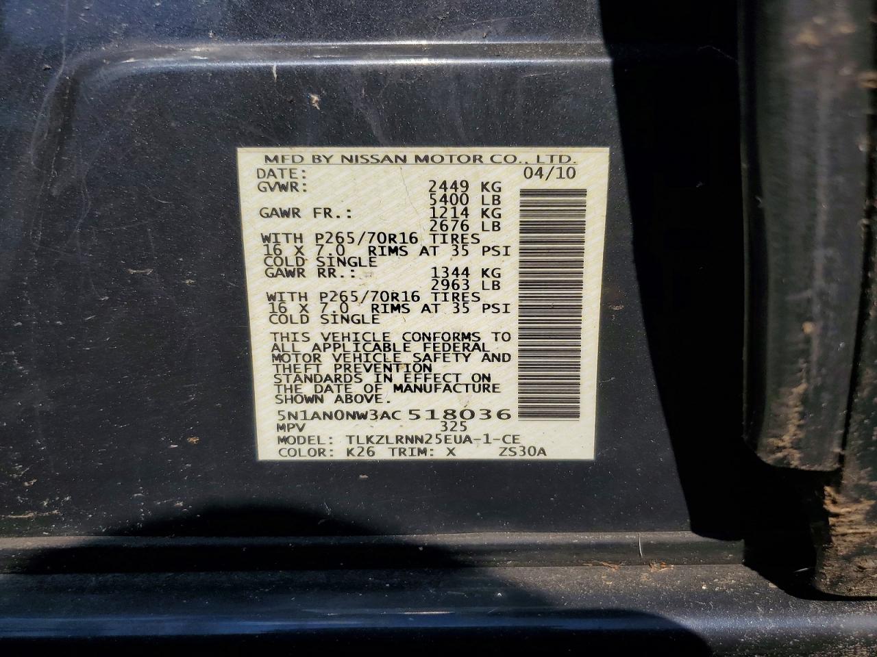2010 NISSAN XTERRA