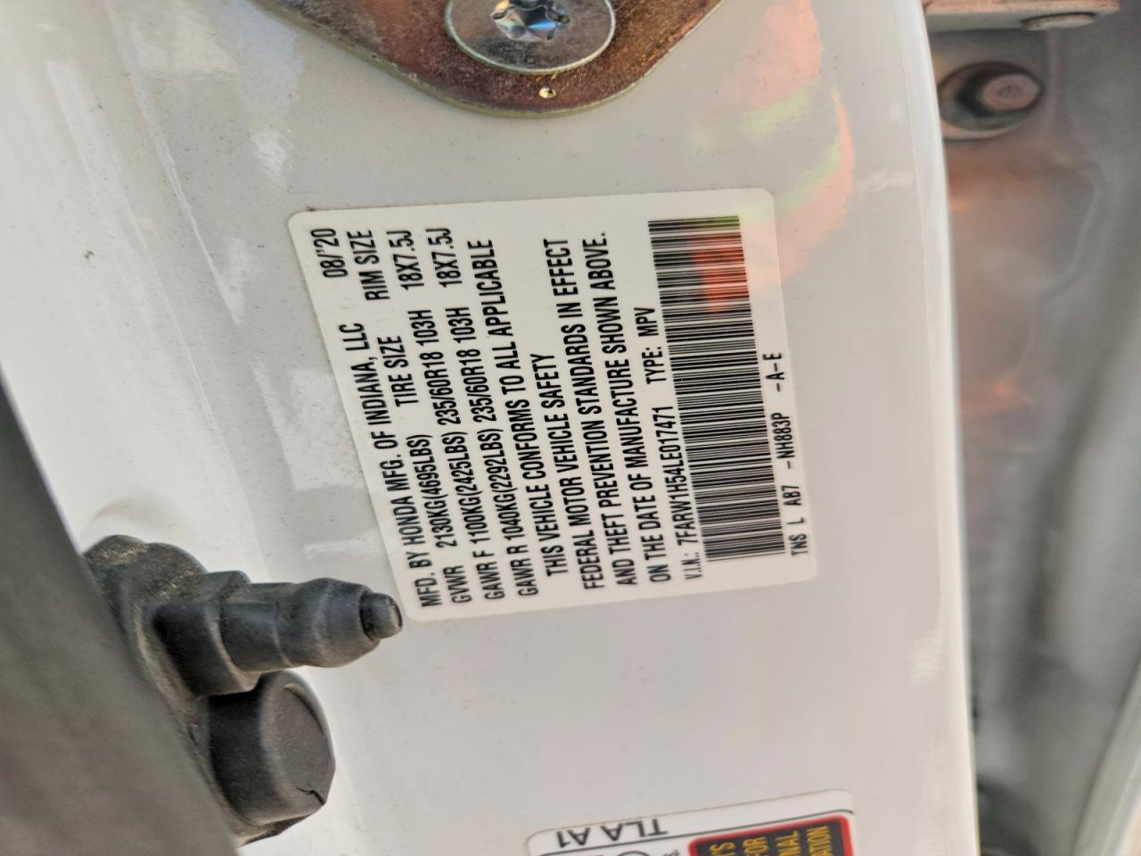 2020 HONDA CRV