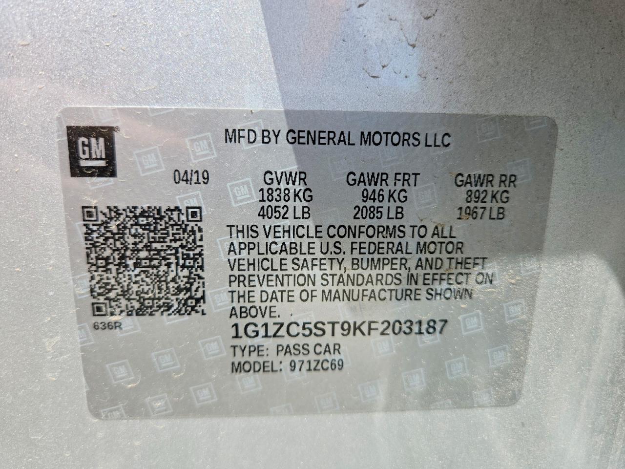 2019 CHEVROLET MALIBU
