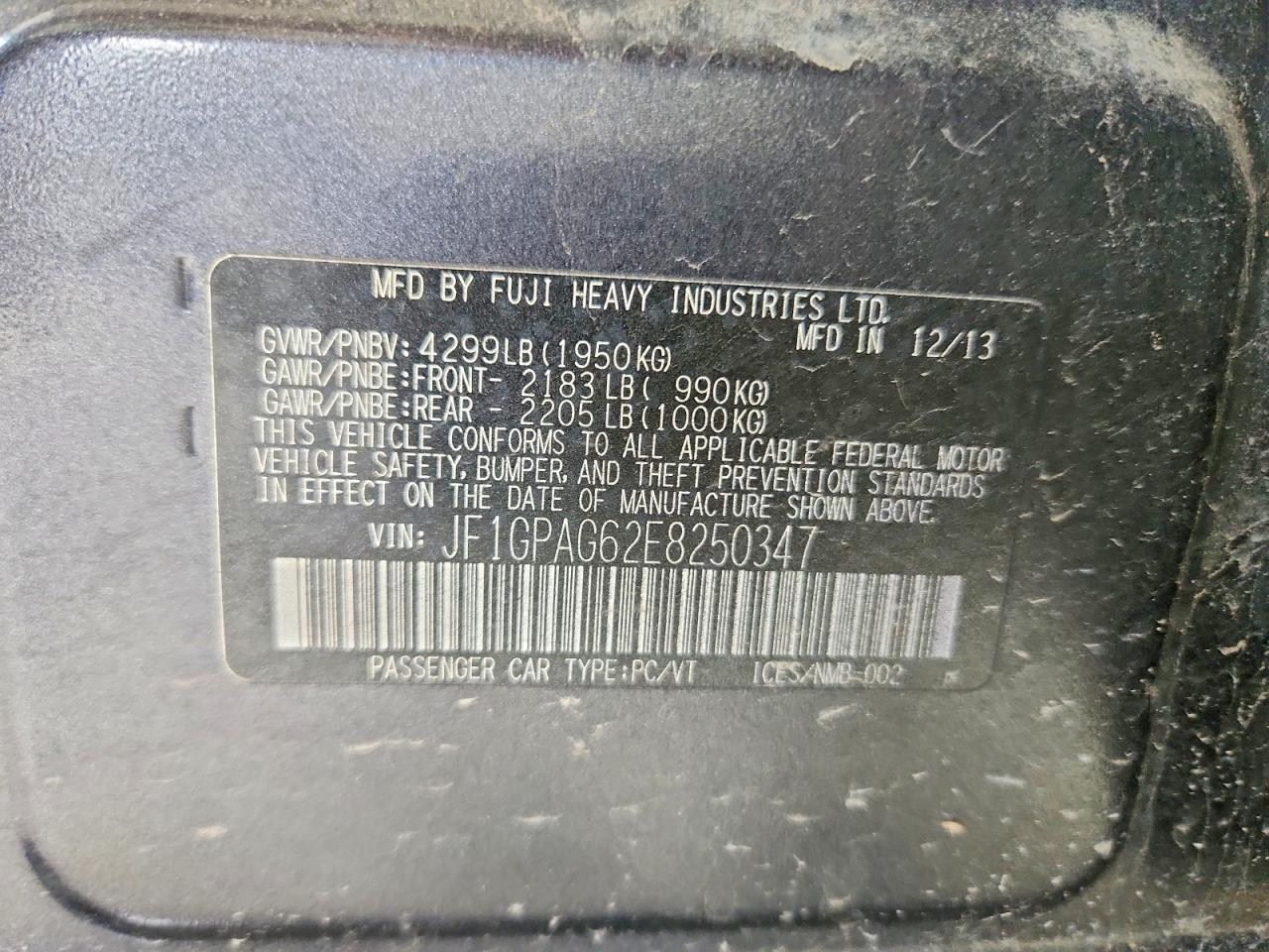 2014 SUBARU IMPREZA
