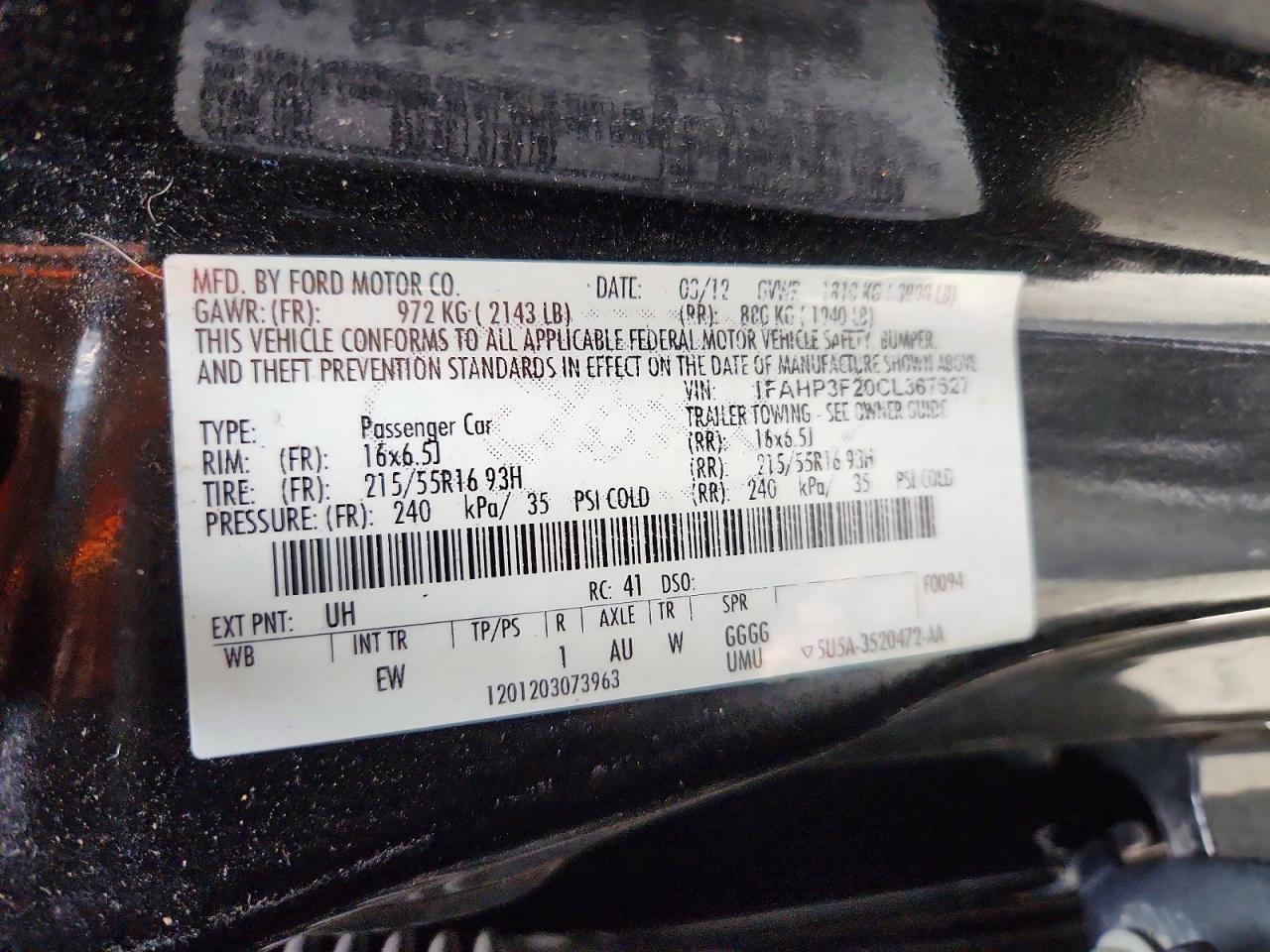 2012 FORD FOCUS