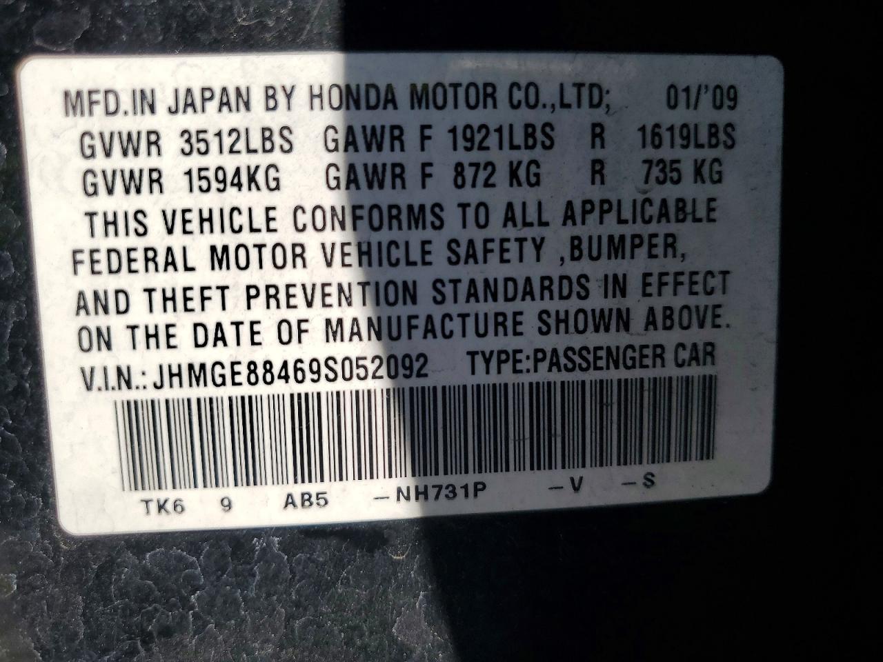 2009 HONDA FIT
