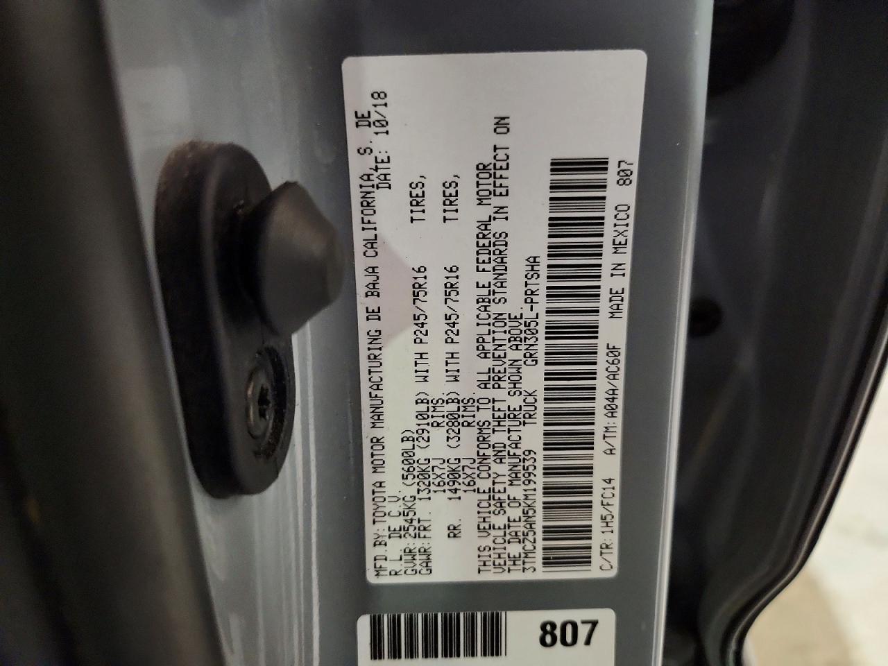 2019 TOYOTA TACOMA