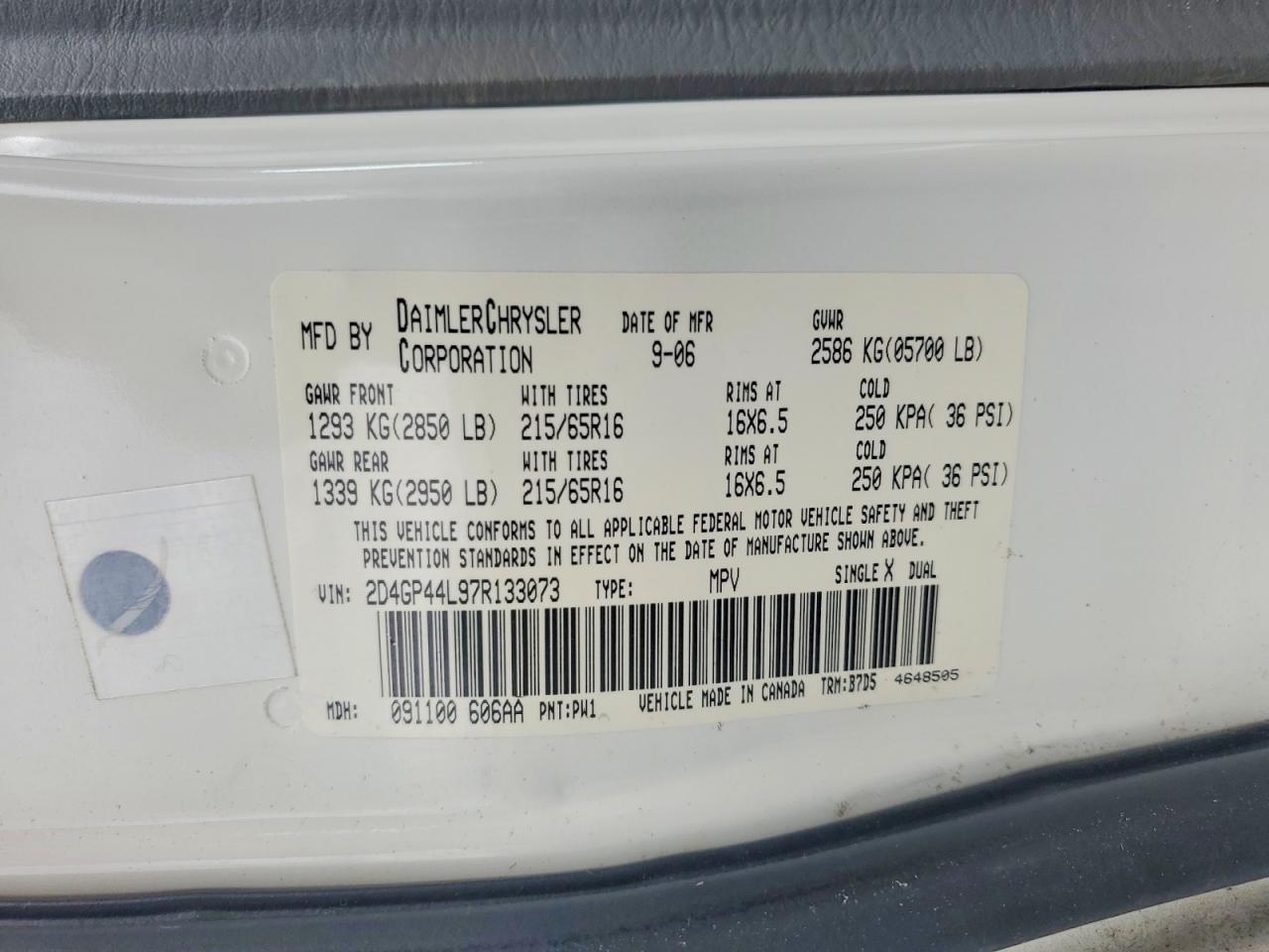 2007 DODGE CARAVAN