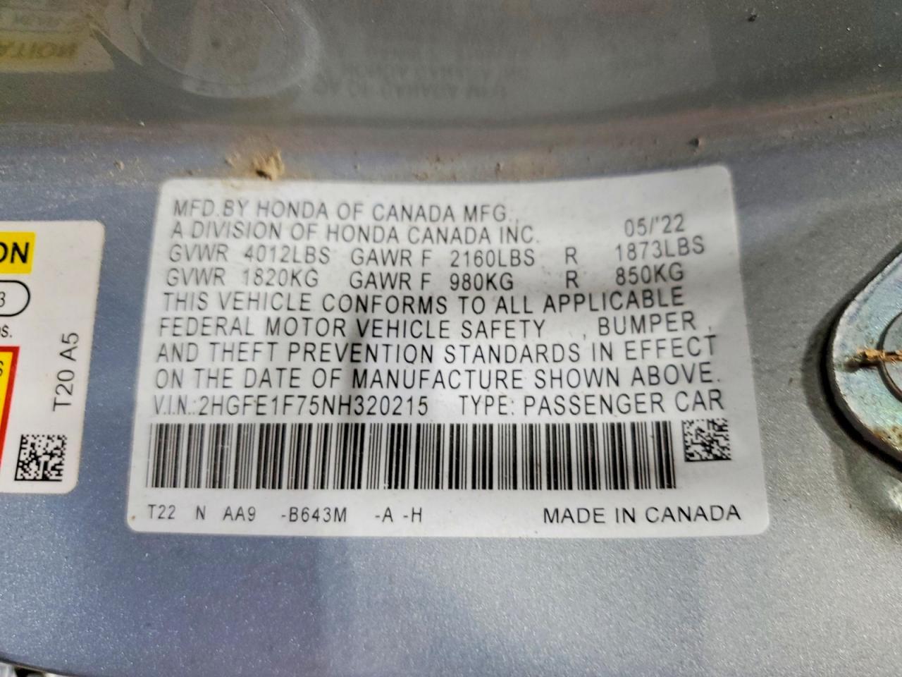 2022 HONDA CIVIC