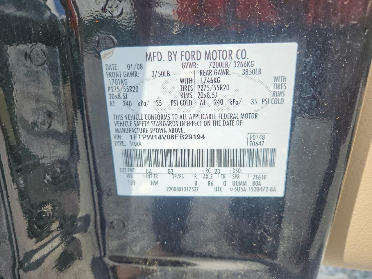 2008 FORD F150