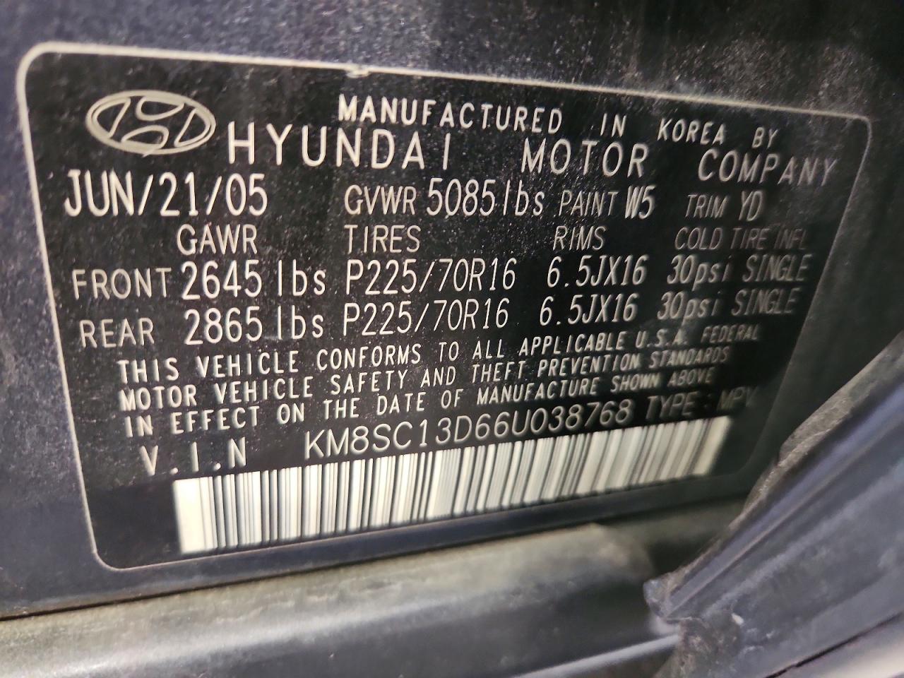 2006 HYUNDAI SANTA FE
