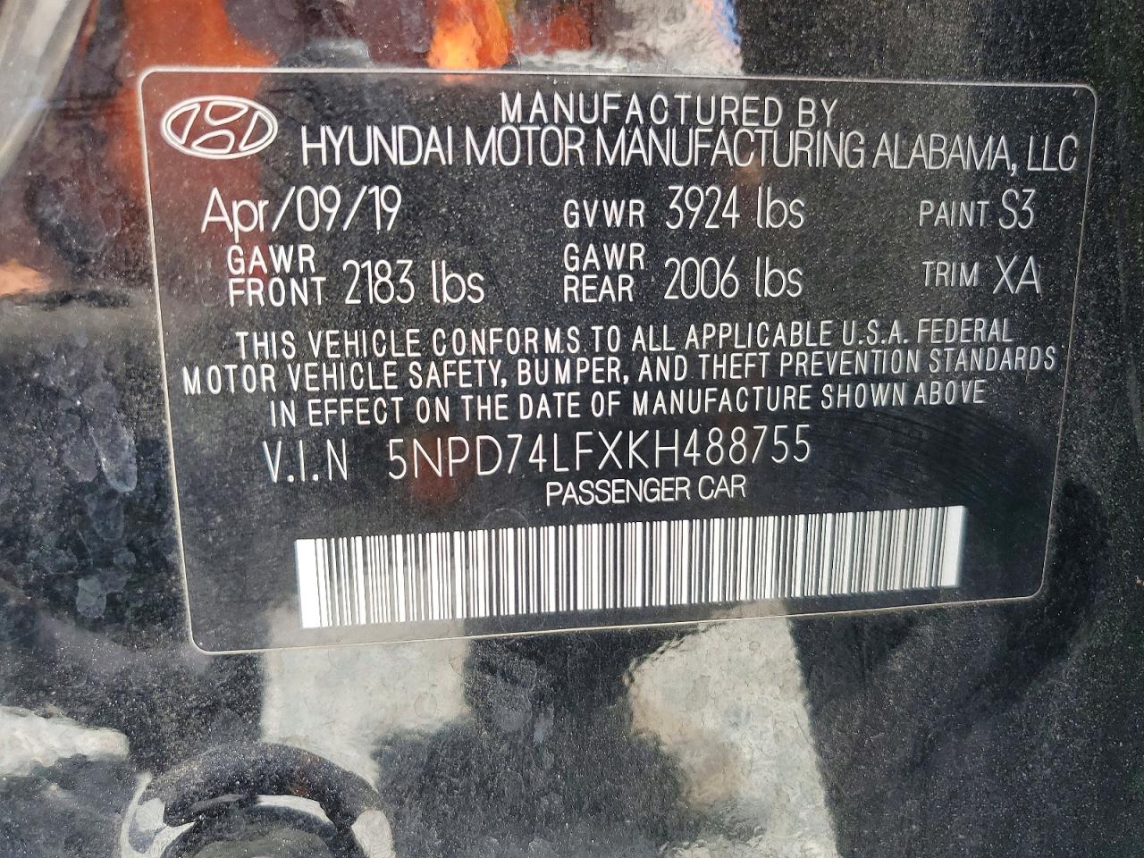 2019 HYUNDAI ELANTRA