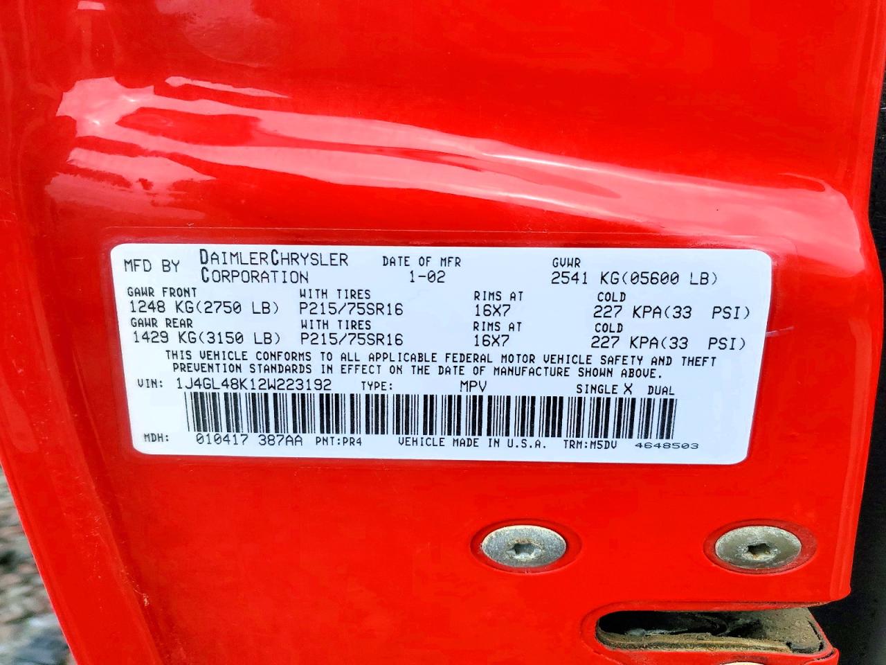 2002 JEEP LIBERTY