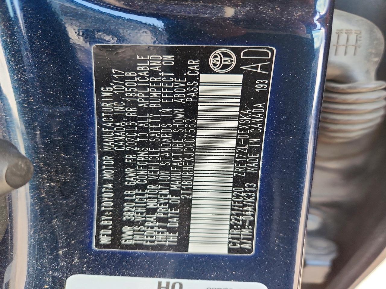 2018 TOYOTA COROLLA