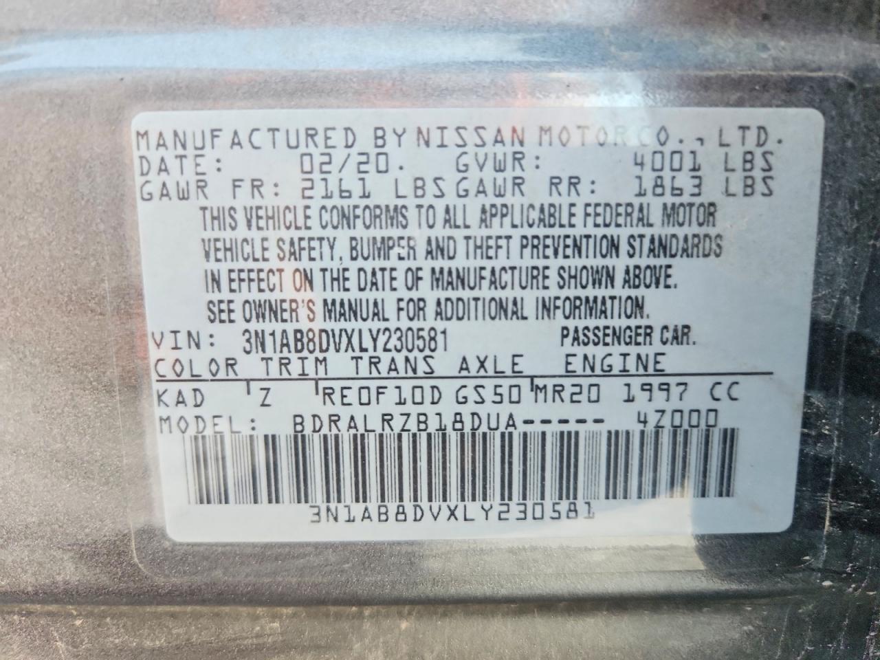 2020 NISSAN SENTRA
