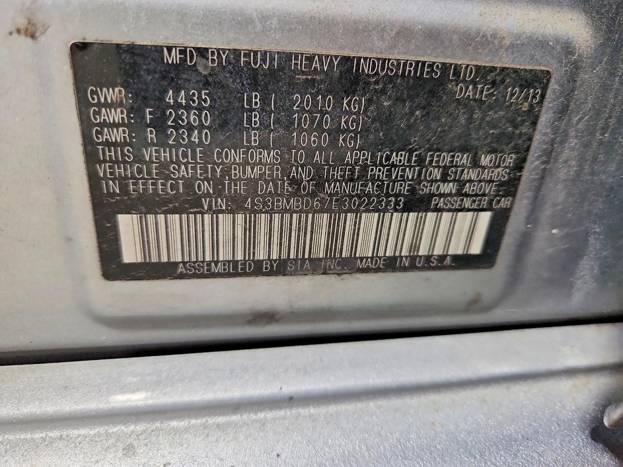 2014 SUBARU LEGACY