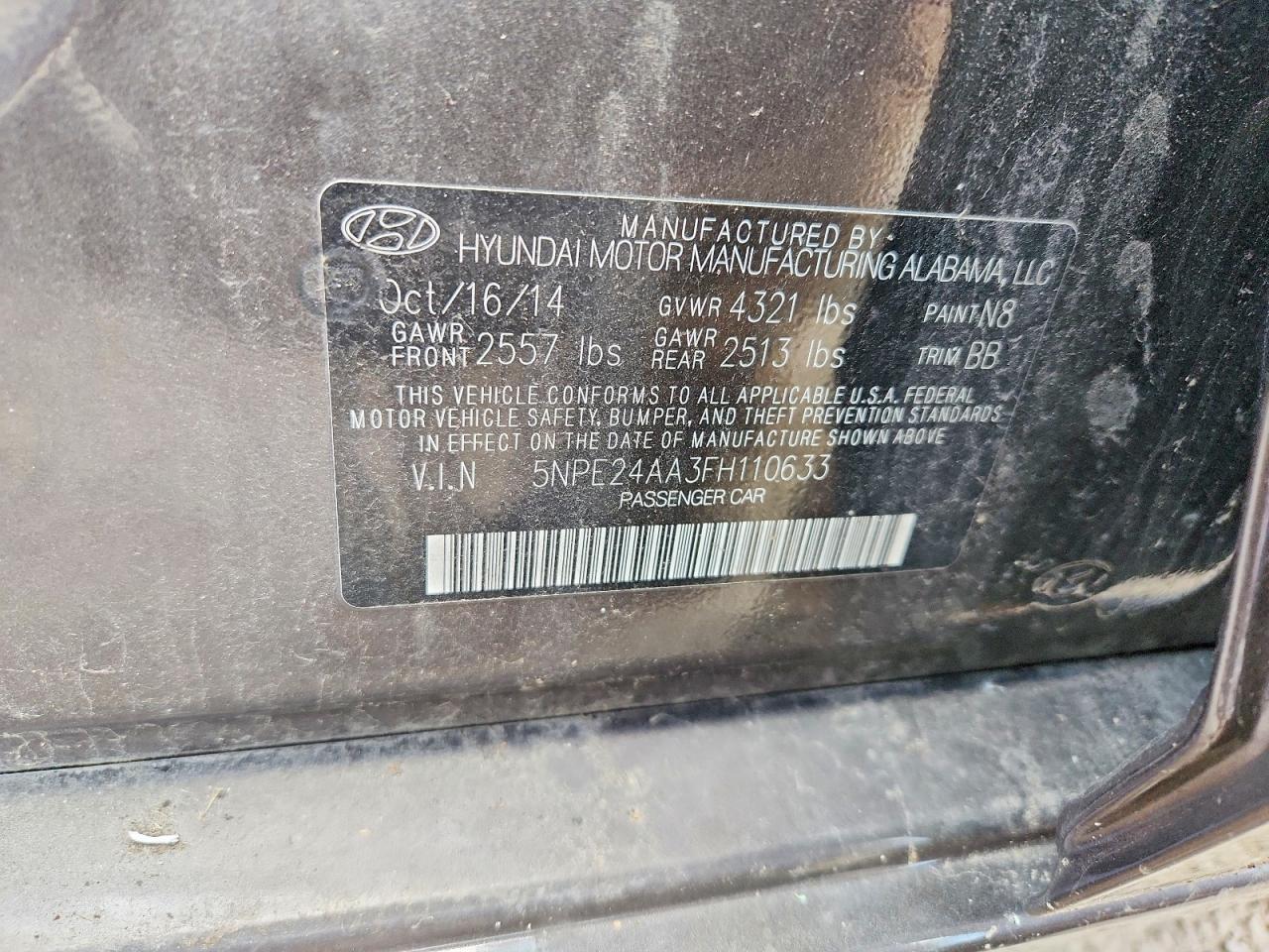 2015 HYUNDAI SONATA