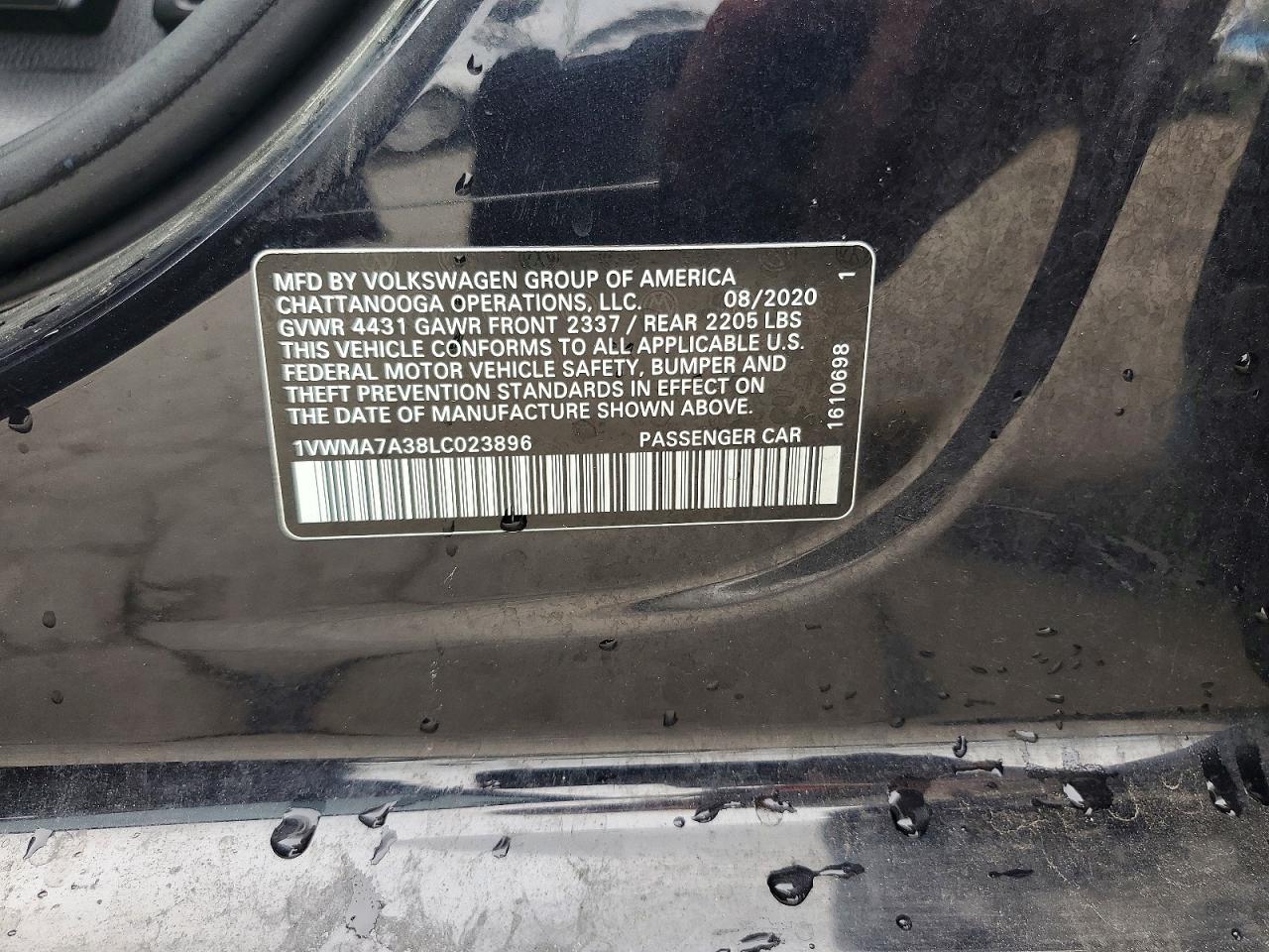 2020 VOLKSWAGEN PASSAT