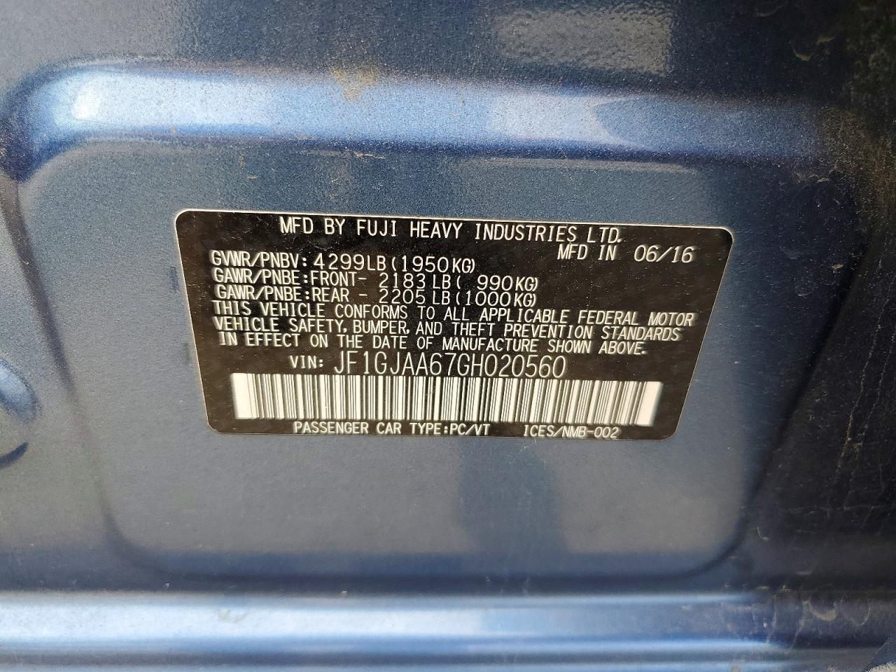 2016 SUBARU IMPREZA