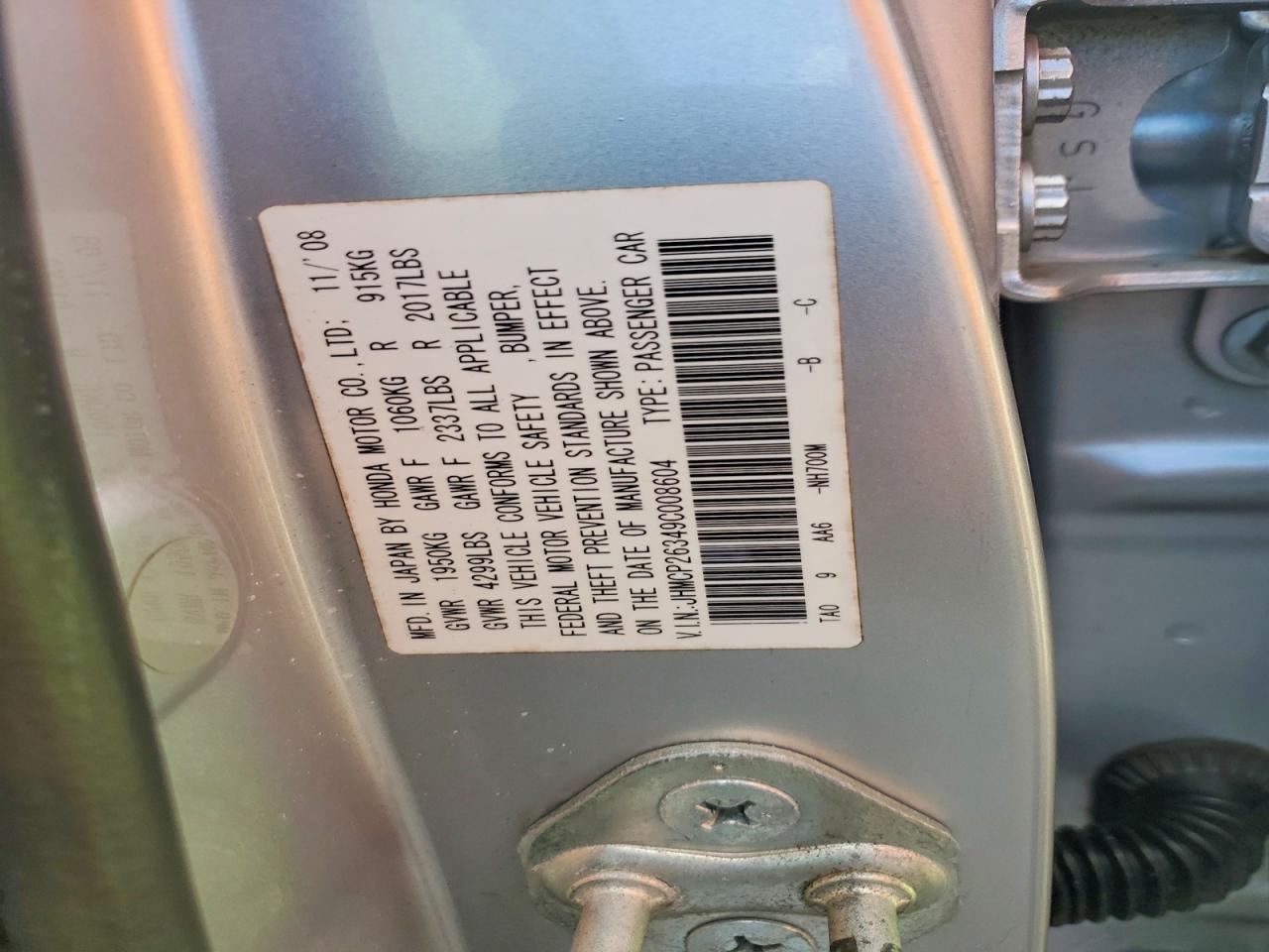 2009 HONDA ACCORD
